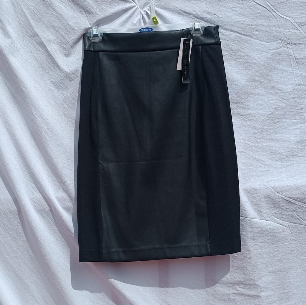 Black vegan leather pencil skirt brand new straight modest summer winter fall